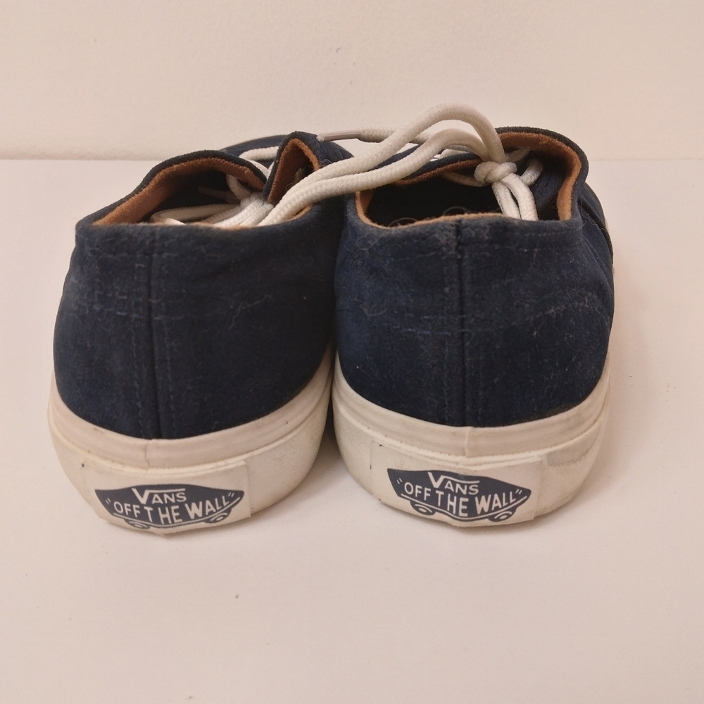 EUC Unisex Blue Sueded Velvet Vans Men's 4.5 Women's 6.5 - Picture 4 of 8
